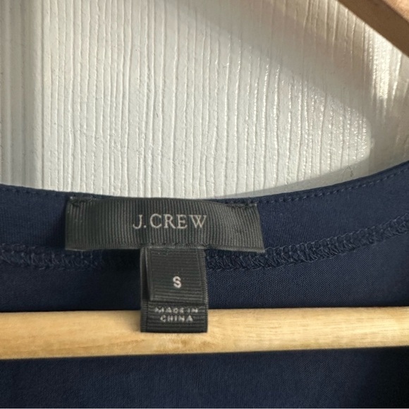 J. Crew Blouse Embroidered Navy White Beach Cotton Casual Summer Size Small - Picture 5 of 8